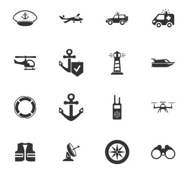 Sahil Güvenlik Icons set
