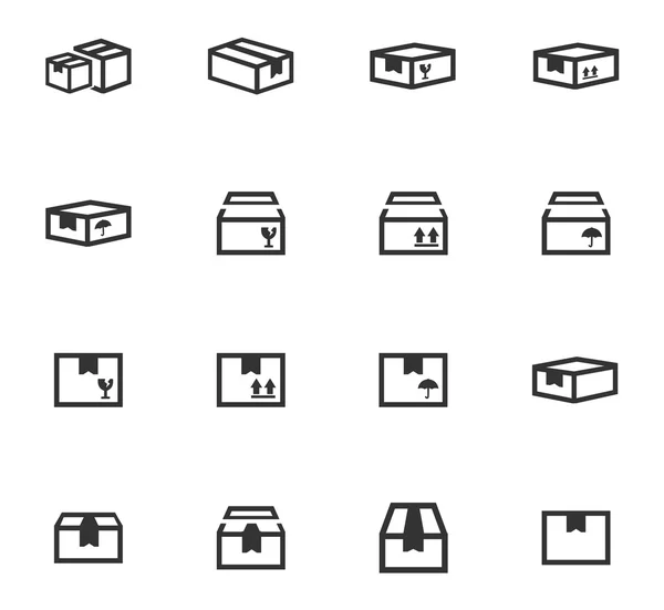 Simple icoane set de cutie — Vector de stoc