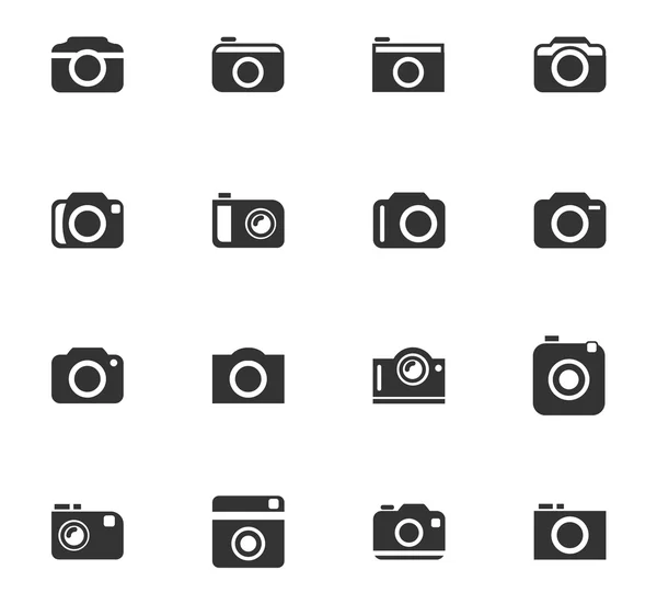 Cámara de fotos icono conjunto — Vector de stock