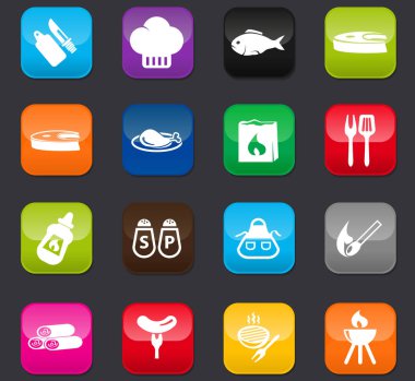 . Koyu arkaplanda renkli düğmeler