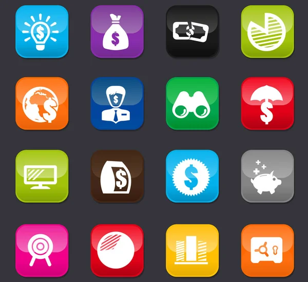 Zakelijke Vector Pictogrammen Voor User Interface Design Gekleurde Knoppen Een — Stockvector