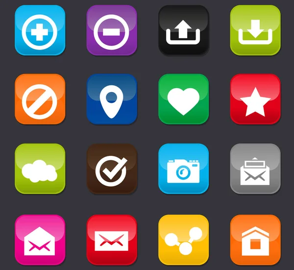 ユーザーインターフェイスのデザインのためのユーザーインターフェイスベクトルアイコン 暗い背景の色のボタン — ストックベクタ