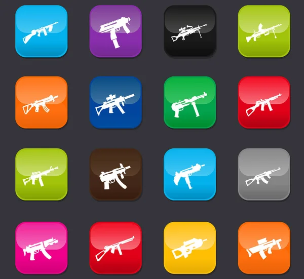 Conjunto Iconos Armas Mano Para Sitios Web Interfaz Usuario Botones — Vector de stock