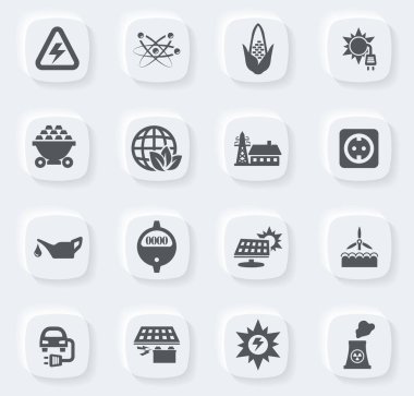 Web siteleri ve kullanıcı arayüzü için BIO yakıt sanayii simgeleri ayarlandı