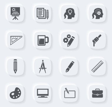 Kullanıcı arayüzü tasarımı için yaratıcı işlem vektör simgeleri