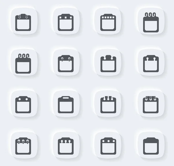 Conjunto Iconos Calendario Para Sitios Web Interfaz Usuario — Archivo Imágenes Vectoriales