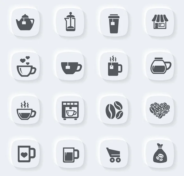 Iconos Vectores Café Para Diseño Interfaz Usuario — Vector de stock