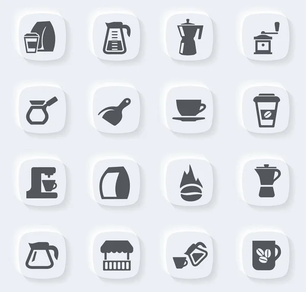 Conjunto Iconos Café Para Sitios Web Interfaz Usuario — Vector de stock