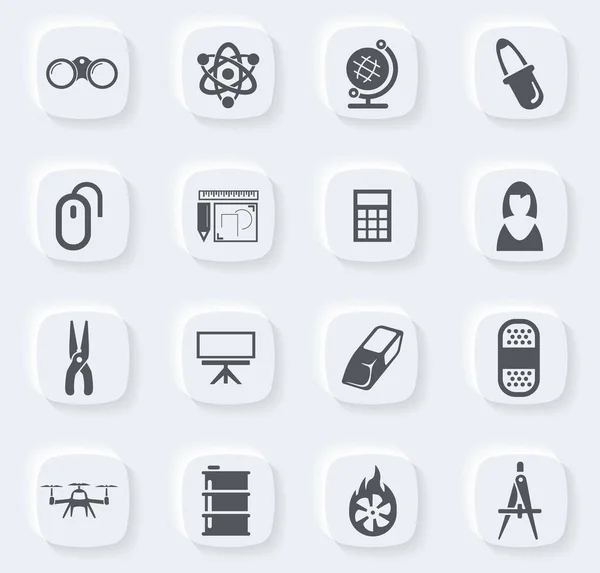 Kurse Schule Vektor Icons Für User Interface Design — Stockvektor