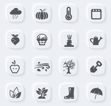 Kullanıcı arayüzü tasarımı için sonbahar vektör simgeleri