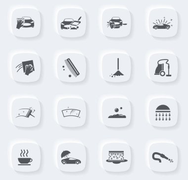 Web siteleri ve kullanıcı arayüzü için araba yıkama simgesi ayarlandı