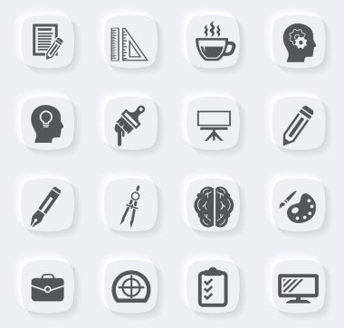 Kullanıcı arayüzü tasarımı için yaratıcı işlem vektör simgeleri