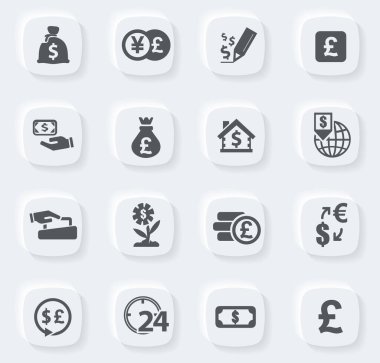 Kullanıcı arayüzü tasarımı için para birimi değişim vektör simgeleri