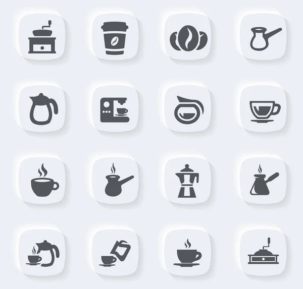 Set Icone Del Caffè Siti Web Interfaccia Utente — Vettoriale Stock