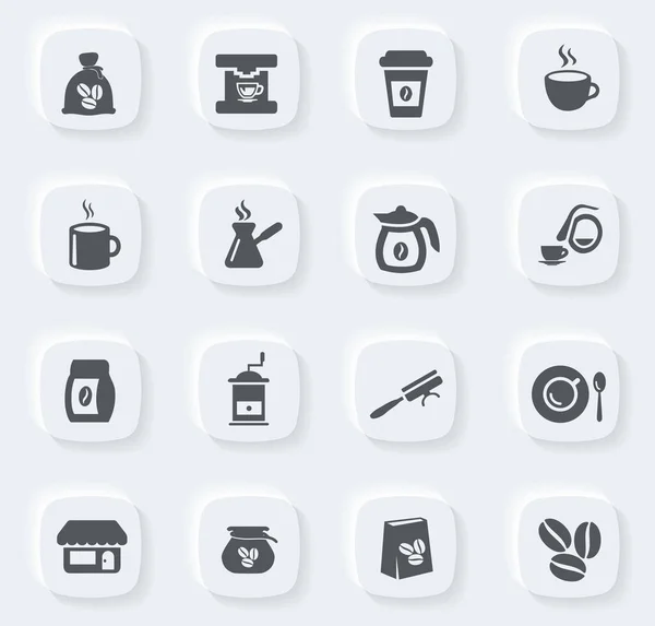 Conjunto Iconos Café Para Sitios Web Interfaz Usuario — Vector de stock