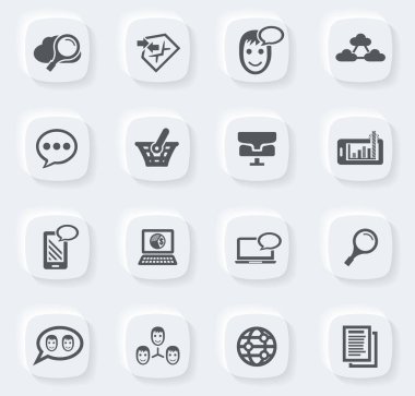 Kullanıcı arayüzü tasarımı için veri analitik ve sosyal ağ vektör simgeleri