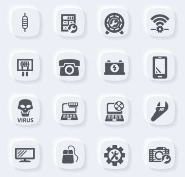 Kullanıcı arayüzü tasarımı için elektronik onarım vektör simgeleri