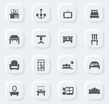 Web siteleri ve kullanıcı arayüzü için mobilya simgesi ayarlandı