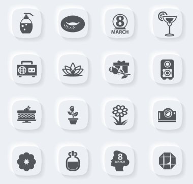 Kullanıcı arayüzü tasarımı için Kadın Günü vektör simgeleri