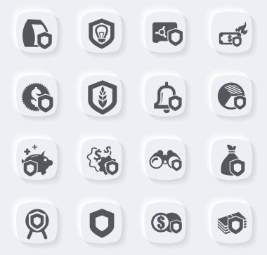 Web siteleri ve kullanıcı arayüzü için sigorta simgeleri ayarlandı