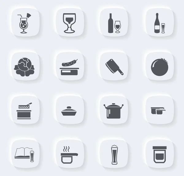 Símbolo Comida Cocina Para Iconos Web — Vector de stock