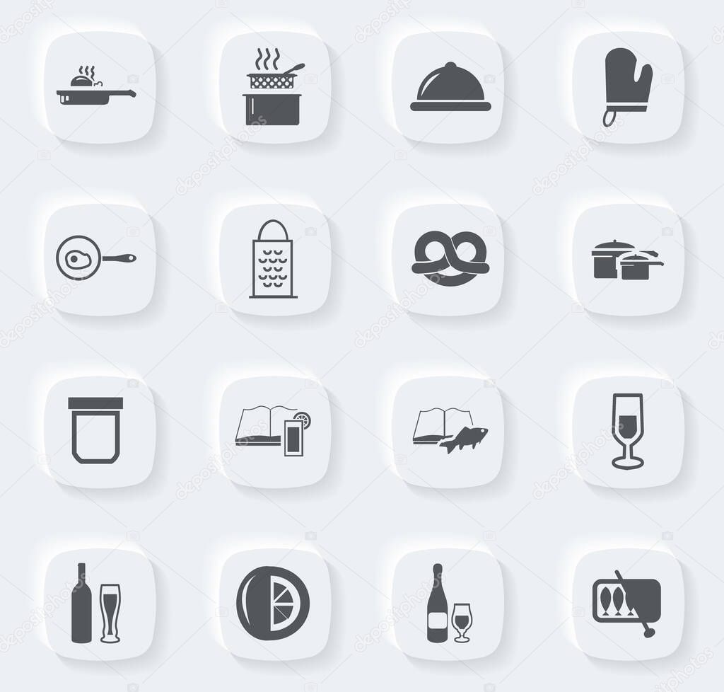 Food and kitchen symbol for web icons