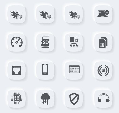 Kullanıcı arayüzü tasarımı için mobil bağlantı vektör simgeleri