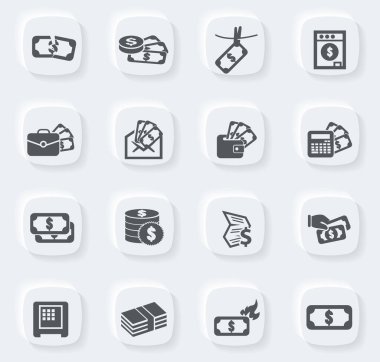 Kullanıcı arayüzü tasarımı için para vektörü simgeleri