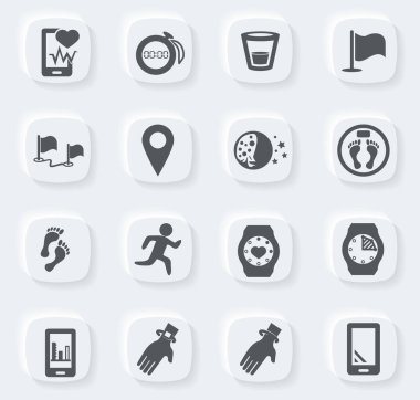 Jogging ve çalışma modern izleme uygulamaları vektör simgeleri