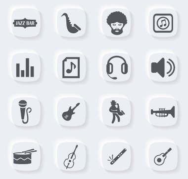 Web siteleri ve kullanıcı arayüzü için Jazz ve Blues müzik simgesi ayarlandı