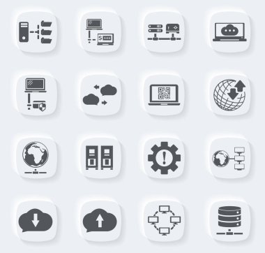 İnternet siteleri ve kullanıcı arayüzü için internet, sunucu, ağ simgesi