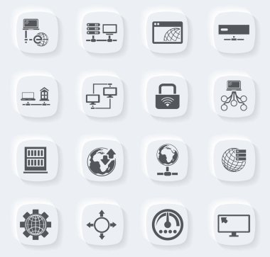 İnternet siteleri ve kullanıcı arayüzü için internet, sunucu, ağ simgesi