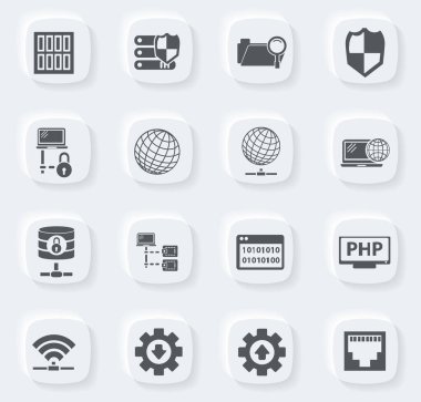 İnternet siteleri ve kullanıcı arayüzü için internet, sunucu, ağ simgesi