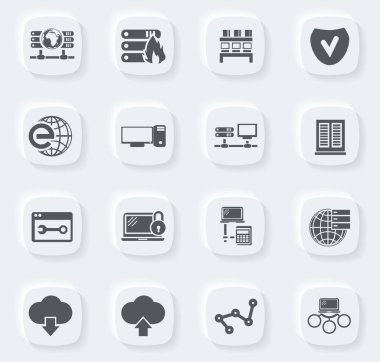 İnternet siteleri ve kullanıcı arayüzü için internet, sunucu, ağ simgesi