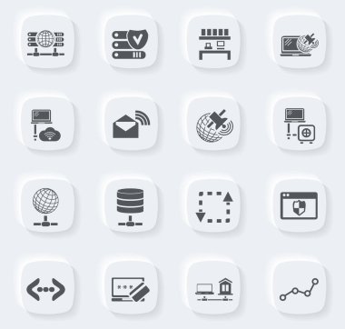 İnternet siteleri ve kullanıcı arayüzü için internet, sunucu, ağ simgesi