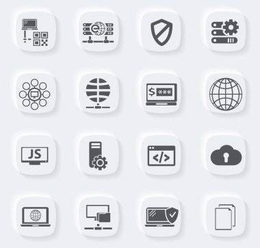 İnternet siteleri ve kullanıcı arayüzü için internet, sunucu, ağ simgesi