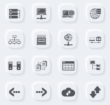 İnternet siteleri ve kullanıcı arayüzü için internet, sunucu, ağ simgesi