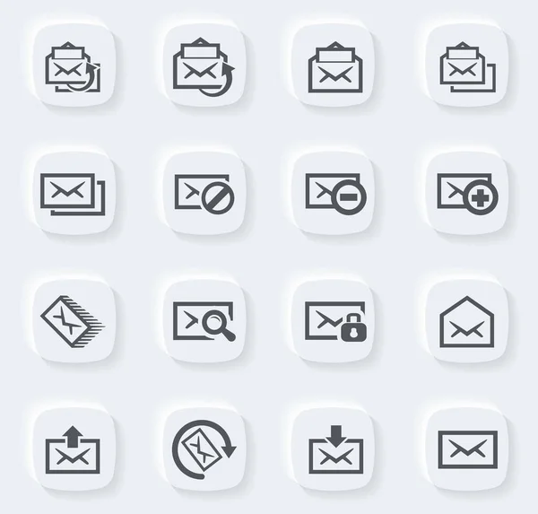 Iconos Vectoriales Correo Para Diseño Interfaz Usuario — Vector de stock