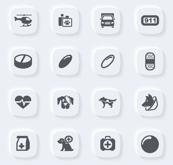 Ensemble Icônes Clinique Vétérinaire Pour Sites Web Interface Utilisateur — Image vectorielle