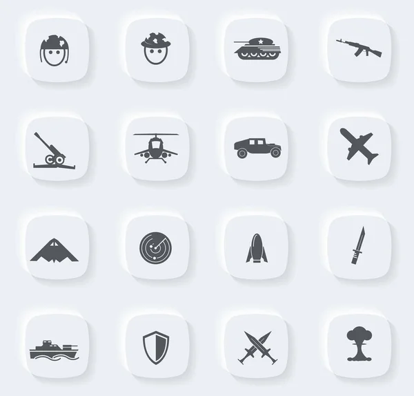 Militär Und Krieg Einfach Symbole Für Web Und Benutzeroberflächen — Stockvektor