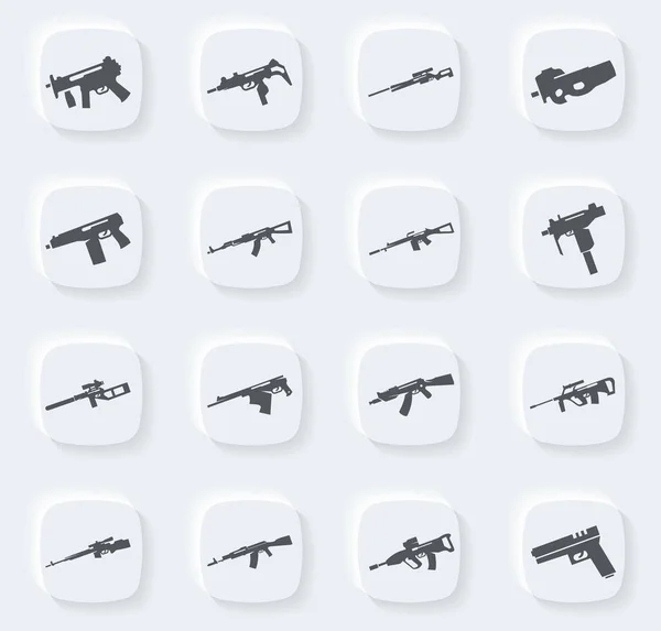 Conjunto Iconos Armas Mano Para Sitios Web Interfaz Usuario — Vector de stock