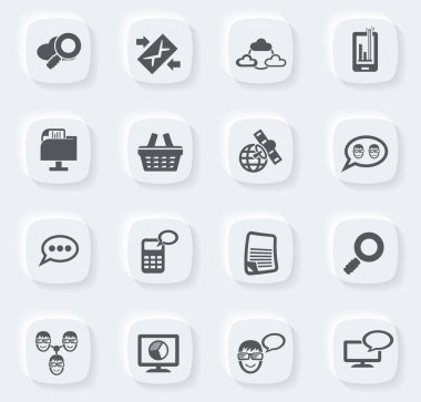 Kullanıcı arayüzü tasarımı için veri analitik ve sosyal ağ vektör simgeleri