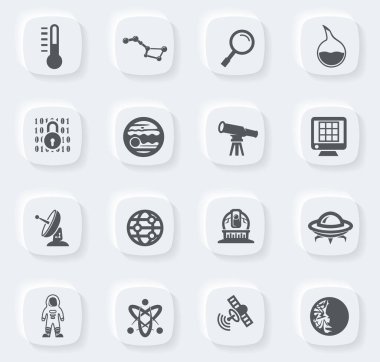 Kullanıcı arayüzü tasarımı için astronomi vektör simgeleri fakültesi