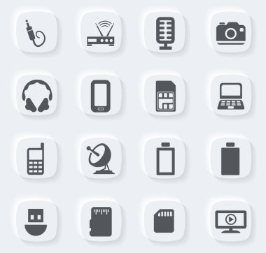 Kullanıcı arayüzü tasarımı için Hi tech vektör simgeleri