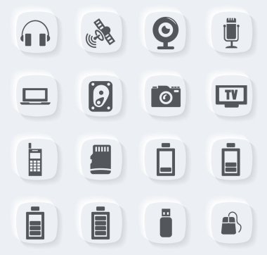 Kullanıcı arayüzü tasarımı için Hi tech vektör simgeleri