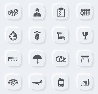 Kullanıcı arayüzü tasarımı için lojistik vektör simgeleri