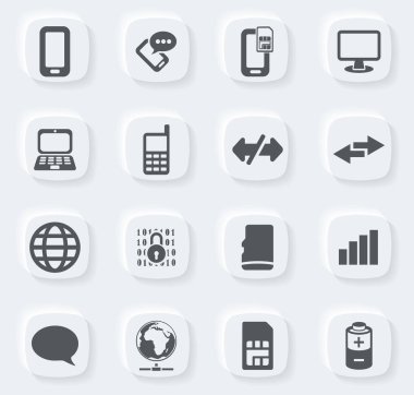 Kullanıcı arayüzü tasarımı için mobil bağlantı vektör simgeleri