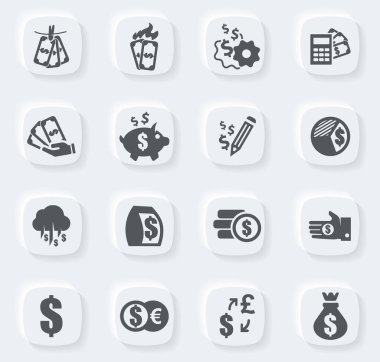 Kullanıcı arayüzü tasarımı için para vektörü simgeleri