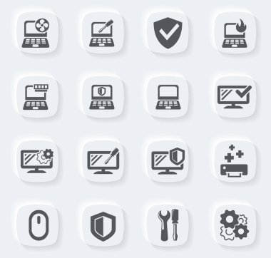 Kullanıcı arayüzü tasarımı için bilgisayar vektör simgelerinin Repyer Teşhisi