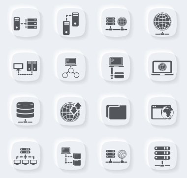 İnternet siteleri ve kullanıcı arayüzü için internet, sunucu, ağ simgesi